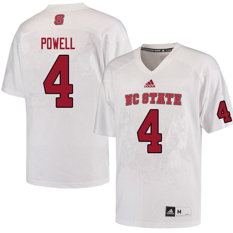 Men #4 Cecil Powell NC State Wolfpack College Football Jerseys Sale-White - Click Image to Close